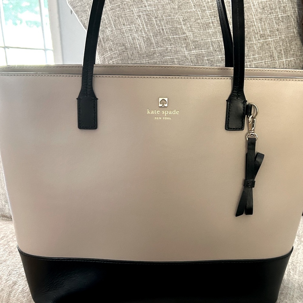 Pink and Black Kate Spade Zip Tote